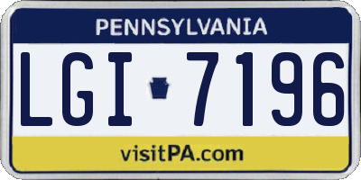 PA license plate LGI7196