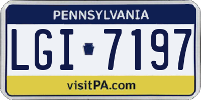 PA license plate LGI7197