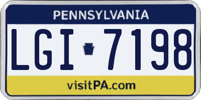PA license plate LGI7198