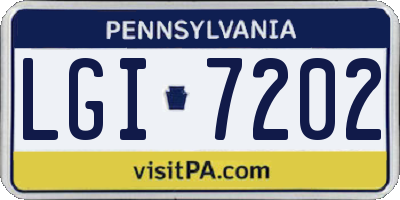 PA license plate LGI7202