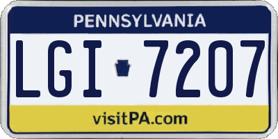 PA license plate LGI7207