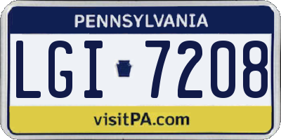 PA license plate LGI7208