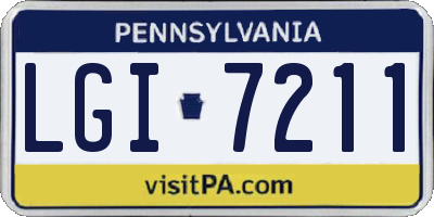 PA license plate LGI7211
