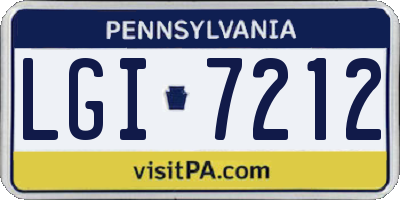 PA license plate LGI7212