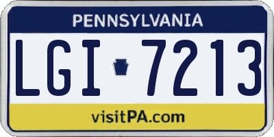PA license plate LGI7213