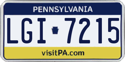 PA license plate LGI7215