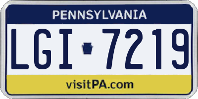 PA license plate LGI7219