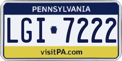 PA license plate LGI7222