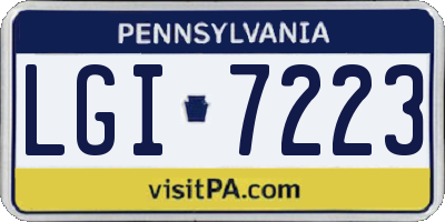 PA license plate LGI7223