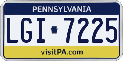 PA license plate LGI7225