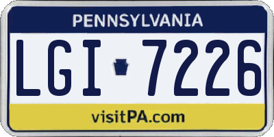 PA license plate LGI7226