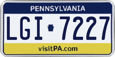 PA license plate LGI7227