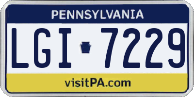 PA license plate LGI7229