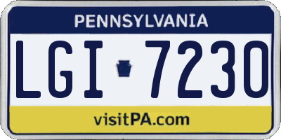 PA license plate LGI7230