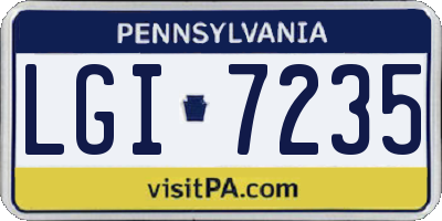 PA license plate LGI7235