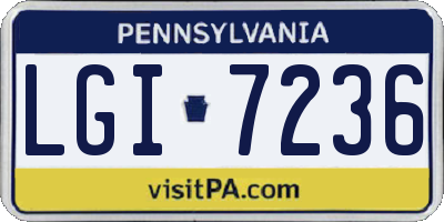 PA license plate LGI7236