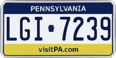 PA license plate LGI7239