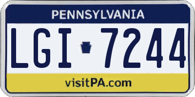 PA license plate LGI7244