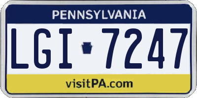 PA license plate LGI7247