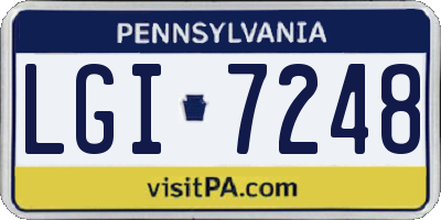 PA license plate LGI7248