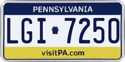 PA license plate LGI7250