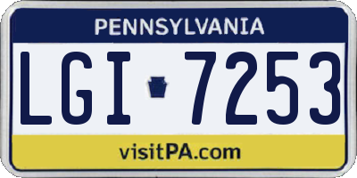 PA license plate LGI7253