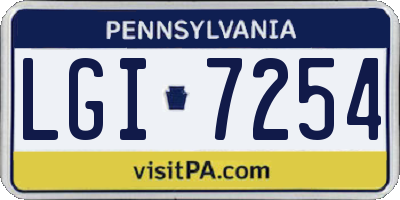 PA license plate LGI7254