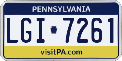PA license plate LGI7261