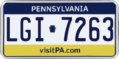 PA license plate LGI7263