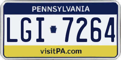 PA license plate LGI7264