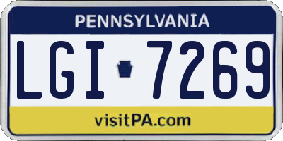 PA license plate LGI7269