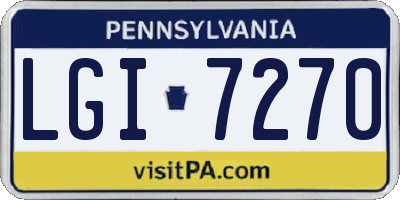 PA license plate LGI7270