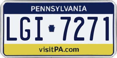 PA license plate LGI7271