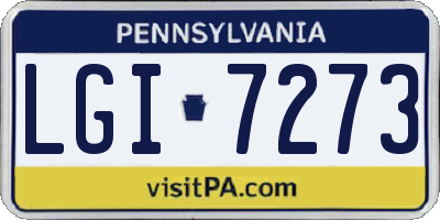 PA license plate LGI7273