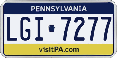 PA license plate LGI7277