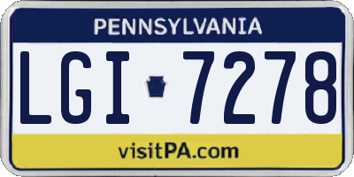 PA license plate LGI7278