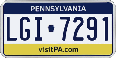 PA license plate LGI7291
