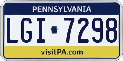 PA license plate LGI7298