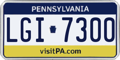 PA license plate LGI7300