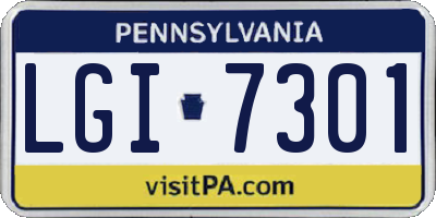 PA license plate LGI7301