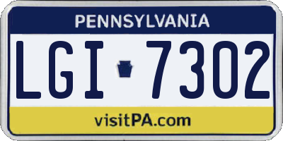PA license plate LGI7302