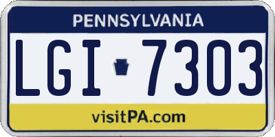 PA license plate LGI7303