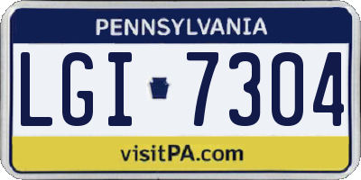 PA license plate LGI7304
