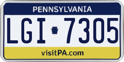 PA license plate LGI7305