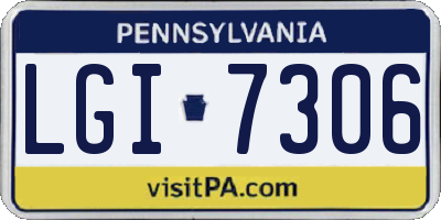 PA license plate LGI7306