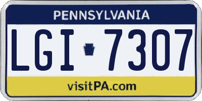 PA license plate LGI7307