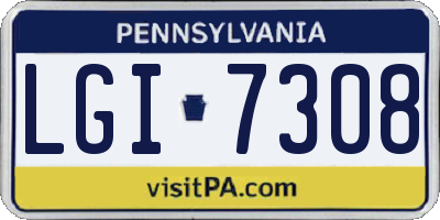 PA license plate LGI7308