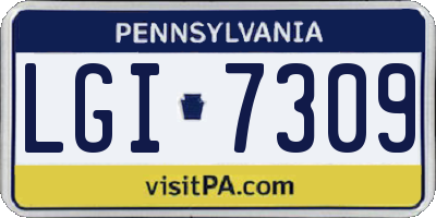 PA license plate LGI7309
