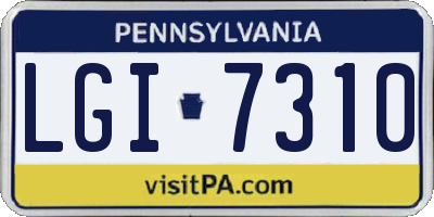 PA license plate LGI7310