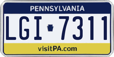 PA license plate LGI7311